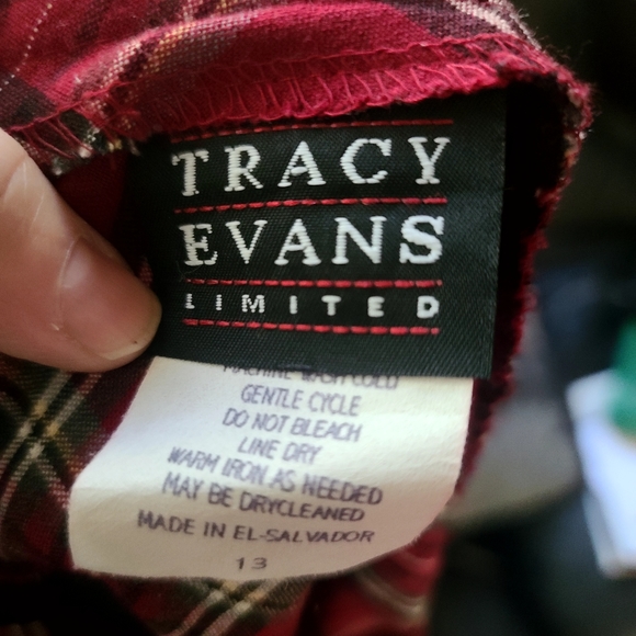 Tracy Evans red tartan plaid mini skirt sz13 - Picture 6 of 6